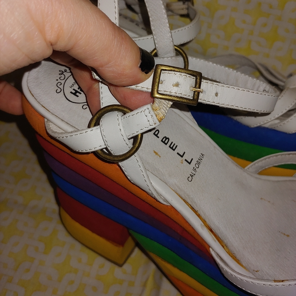 Jeffrey Campbell White Strappy Rainbow Platform Sandals - Picture 5 of 16